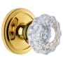 Grandeur Circulaire Solid Brass Rose Passage Door Knob Set with Versailles Crystal Knob and 2-3/4" Backset Lifetime Brass