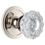 Grandeur Circulaire Solid Brass Rose Passage Door Knob Set with Versailles Crystal Knob and 2-3/4" Backset Polished Nickel