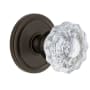 Grandeur Circulaire Solid Brass Rose Passage Door Knob Set with Versailles Crystal Knob and 2-3/4" Backset Timeless Bronze