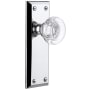 Grandeur Fifth Avenue Solid Brass Rose Passage Door Knob Set with Bordeaux Crystal Knob and 2-3/4" Backset Bright Chrome