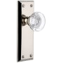 Grandeur Fifth Avenue Solid Brass Rose Passage Door Knob Set with Bordeaux Crystal Knob and 2-3/4" Backset Polished Nickel