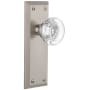 Grandeur Fifth Avenue Solid Brass Rose Passage Door Knob Set with Bordeaux Crystal Knob and 2-3/4" Backset Satin Nickel