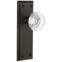 Grandeur Fifth Avenue Solid Brass Rose Passage Door Knob Set with Bordeaux Crystal Knob and 2-3/4" Backset Timeless Bronze