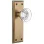 Grandeur Fifth Avenue Solid Brass Rose Passage Door Knob Set with Bordeaux Crystal Knob and 2-3/4" Backset Vintage Brass