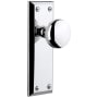 Grandeur Fifth Avenue Solid Brass Passage Door Knob Set with Fifth Avenue Knob and 2-3/4" Backset Bright Chrome