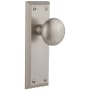Grandeur Fifth Avenue Solid Brass Passage Door Knob Set with Fifth Avenue Knob and 2-3/4" Backset Satin Nickel