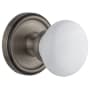 Grandeur Georgetown Solid Brass Rose Passage Knob Set with Hyde Park Knob and 2-3/4" Backset Antique Pewter