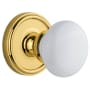 Grandeur Georgetown Solid Brass Rose Passage Knob Set with Hyde Park Knob and 2-3/4" Backset Lifetime Brass