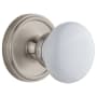 Grandeur Georgetown Solid Brass Rose Passage Knob Set with Hyde Park Knob and 2-3/4" Backset Satin Nickel