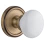 Grandeur Georgetown Solid Brass Rose Passage Knob Set with Hyde Park Knob and 2-3/4" Backset Vintage Brass