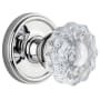 Grandeur Georgetown Solid Brass Rose Passage Knob Set with Versailles Crystal Knob and 2-3/4" Backset Bright Chrome