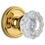 Grandeur Georgetown Solid Brass Rose Passage Knob Set with Versailles Crystal Knob and 2-3/4" Backset Polished Brass