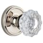 Grandeur Georgetown Solid Brass Rose Passage Knob Set with Versailles Crystal Knob and 2-3/4" Backset Polished Nickel