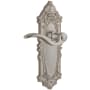Grandeur Grande Victorian Solid Brass Rose Right Handed Passage Door Lever Set with Bellagio Lever and 2-3/4" Backset Satin Nickel