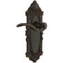Grandeur Grande Victorian Solid Brass Rose Right Handed Passage Door Lever Set with Bellagio Lever and 2-3/4" Backset Timeless Bronze