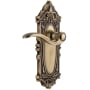 Grandeur Grande Victorian Solid Brass Rose Right Handed Passage Door Lever Set with Bellagio Lever and 2-3/4" Backset Vintage Brass
