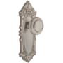 Grandeur Grande Victorian Solid Brass Rose Passage Door Knob Set with Circulaire Knob and 2-3/4" Backset Satin Nickel