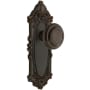 Grandeur Grande Victorian Solid Brass Rose Passage Door Knob Set with Circulaire Knob and 2-3/4" Backset Timeless Bronze