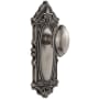Grandeur Grande Victorian Solid Brass Rose Passage Door Knob Set with Eden Prairie Knob and 2-3/4" Backset Antique Pewter
