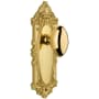 Grandeur Grande Victorian Solid Brass Rose Passage Door Knob Set with Eden Prairie Knob and 2-3/4" Backset Polished Brass