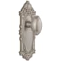Grandeur Grande Victorian Solid Brass Rose Passage Door Knob Set with Eden Prairie Knob and 2-3/4" Backset Satin Nickel