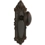 Grandeur Grande Victorian Solid Brass Rose Passage Door Knob Set with Eden Prairie Knob and 2-3/4" Backset Timeless Bronze