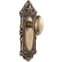 Grandeur Grande Victorian Solid Brass Rose Passage Door Knob Set with Eden Prairie Knob and 2-3/4" Backset Vintage Brass