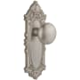 Grandeur Grande Victorian Solid Brass Rose Passage Door Knob Set with Fifth Avenue Knob and 2-3/4" Backset Satin Nickel