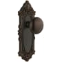 Grandeur Grande Victorian Solid Brass Rose Passage Door Knob Set with Fifth Avenue Knob and 2-3/4" Backset Timeless Bronze