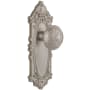 Grandeur Grande Victorian Solid Brass Rose Passage Door Knob Set with Windsor Knob and 2-3/4" Backset Satin Nickel