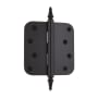 Grandeur 4 x 4 Inch Plain Bearing 5/8" Radius Corner Mortise Door Hinge with Steeple Finial - Single Hinge Timeless Bronze