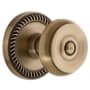 Grandeur Newport Solid Brass Rose Passage Door Knob Set with Bouton Knob and 2-3/4" Backset Vintage Brass
