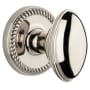 Grandeur Newport Solid Brass Rose Passage Door Knob Set with Eden Prairie Knob and 2-3/4" Backset Polished Nickel