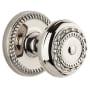 Grandeur Newport Solid Brass Rose Passage Door Knob Set with Parthenon Knob and 2-3/4" Backset Polished Nickel