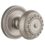 Grandeur Newport Solid Brass Rose Passage Door Knob Set with Parthenon Knob and 2-3/4" Backset Satin Nickel