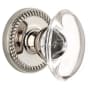 Grandeur Newport Solid Brass Rose Passage Door Knob Set with Provence Crystal Knob and 2-3/4" Backset Polished Nickel