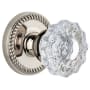 Grandeur Newport Solid Brass Rose Passage Door Knob Set with Versailles Crystal Knob and 2-3/4" Backset Polished Nickel