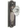 Grandeur Parthenon Solid Brass Rose Passage Door Knob Set with Biarritz Crystal Knob and 2-3/4" Backset Antique Pewter