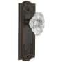 Grandeur Parthenon Solid Brass Rose Passage Door Knob Set with Biarritz Crystal Knob and 2-3/4" Backset Timeless Bronze
