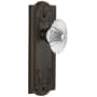 Grandeur Parthenon Solid Brass Rose Passage Door Knob Set with Burgundy Crystal Knob and 2-3/4" Backset Timeless Bronze