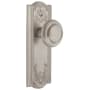 Grandeur Parthenon Solid Brass Rose Passage Door Knob Set with Circulaire Knob and 2-3/4" Backset Satin Nickel