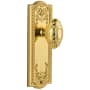 Grandeur Parthenon Solid Brass Rose Passage Door Knob Set with Grande Victorian Knob and 2-3/4" Backset Polished Brass