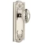 Grandeur Parthenon Solid Brass Rose Passage Door Knob Set with Grande Victorian Knob and 2-3/4" Backset Polished Nickel