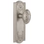 Grandeur Parthenon Solid Brass Rose Passage Door Knob Set with Grande Victorian Knob and 2-3/4" Backset Satin Nickel