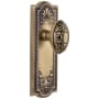 Grandeur Parthenon Solid Brass Rose Passage Door Knob Set with Grande Victorian Knob and 2-3/4" Backset Vintage Brass
