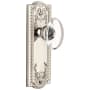 Grandeur Parthenon Solid Brass Rose Passage Door Knob Set with Provence Crystal Door Knob Set and 2-3/4" Backset Polished Nickel