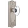 Grandeur Parthenon Solid Brass Rose Passage Door Knob Set with Provence Crystal Door Knob Set and 2-3/4" Backset Satin Nickel
