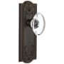 Grandeur Parthenon Solid Brass Rose Passage Door Knob Set with Provence Crystal Door Knob Set and 2-3/4" Backset Timeless Bronze