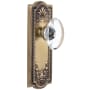 Grandeur Parthenon Solid Brass Rose Passage Door Knob Set with Provence Crystal Door Knob Set and 2-3/4" Backset Vintage Brass