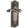 Grandeur Parthenon Solid Brass Rose Right Handed Passage Door Lever Set with Portofino Door Lever Set and 2-3/4" Backset Antique Pewter